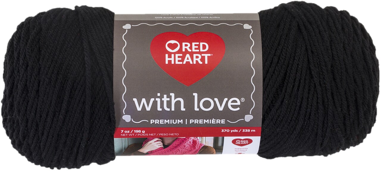 Red Heart With Love Yarn-Black